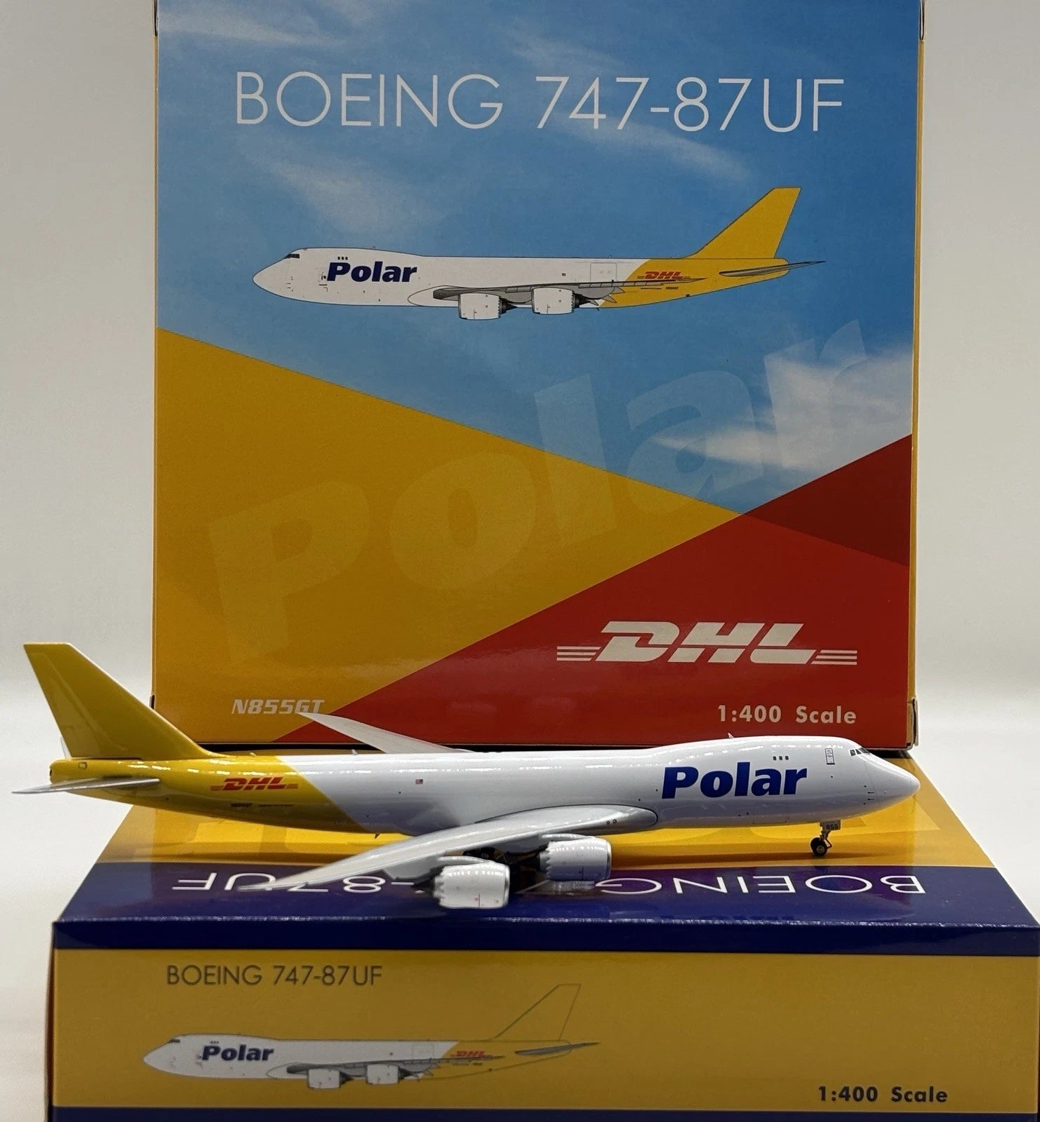 Phoenix DHL Polar Boeing 747-87UF N855GT 1/400 Aircraft Scale Model