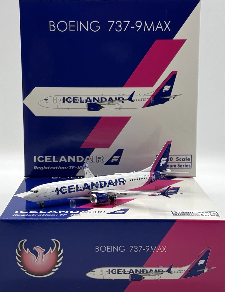 Phoenix Icelandair Boeing 737-900Max Purple Tail TF-ICD 1/400 Aircraft Scale Model