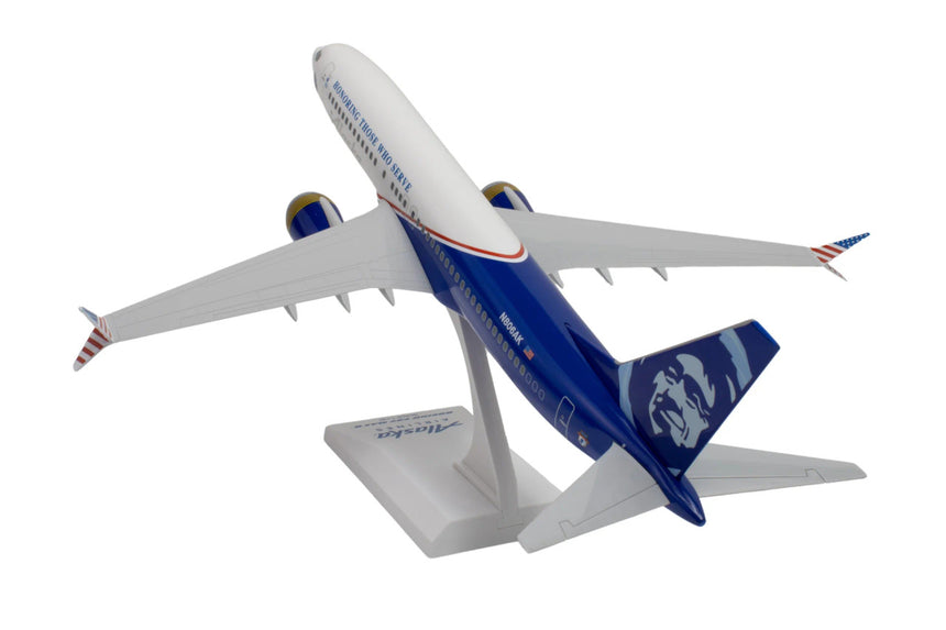 SkyMarks Alaska Airlines Boeing 737Max8 Veterans 1/130 Aircraft Scale Model