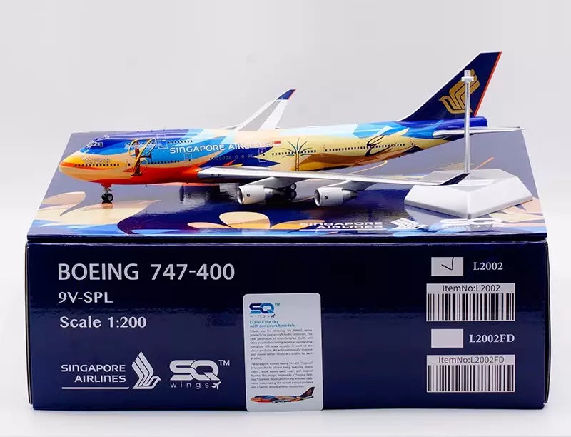 SQ Wings Singapore Airlines "Tropical" Boeing B747-400 9V-SPL 1/200 Scale