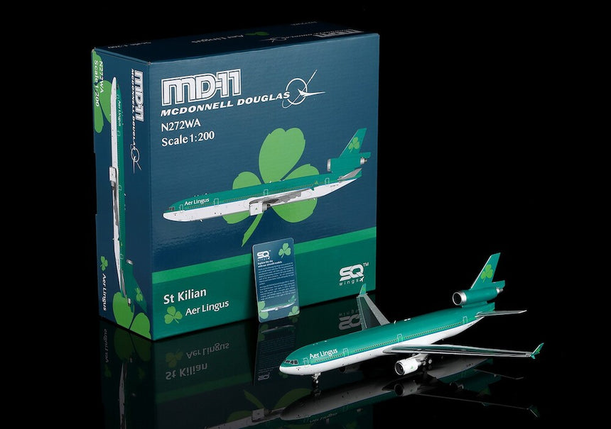 SQ Wings Aer Lingus "Flaps Down" McDonnell Douglas MD-11 N272WA 1/200 Aircraft Scale Model
