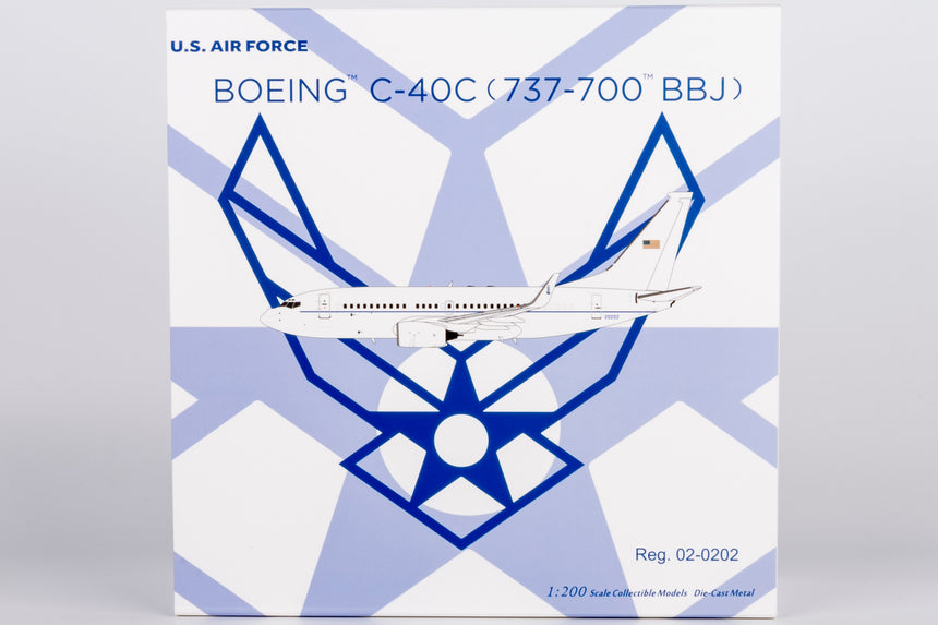 NG Models USA - Air Force (White Fuselage) C-40C (Boeing 737-700 BBJ) 02-0202 1/200 Scale