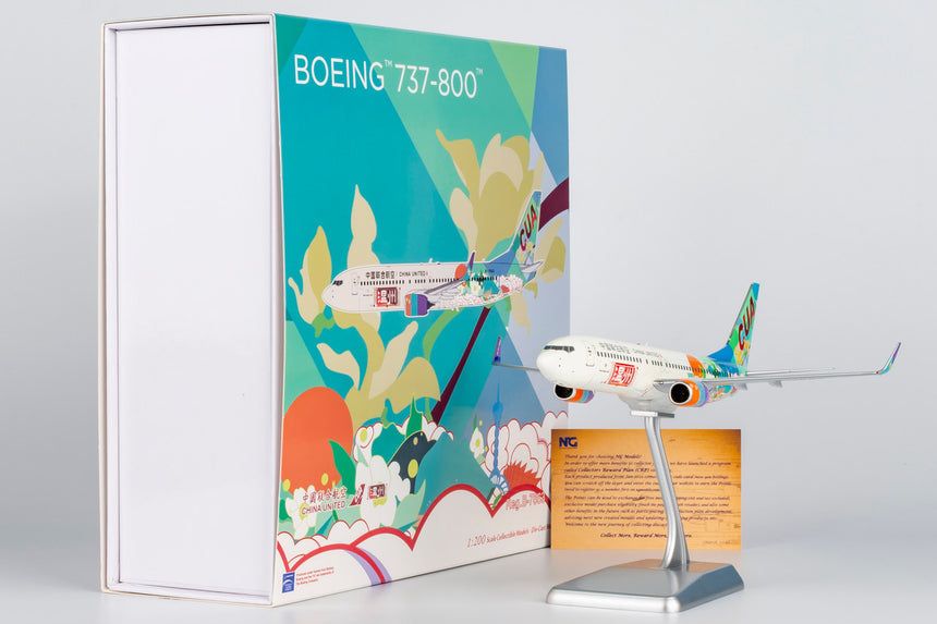 NG Models China United Airlines (City of Wenzhou) Boeing 737-800/w B-7563 1/200 Scale
