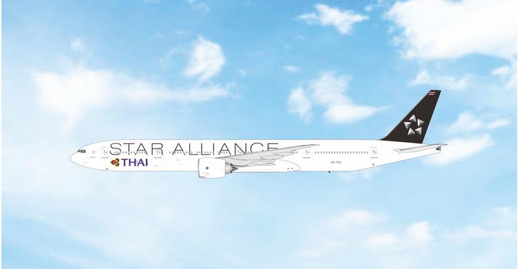 Phoenix Thai Airways Boeing B777-300ER HS-TKQ "Star Alliance" 1/400 Aircraft Scale Model