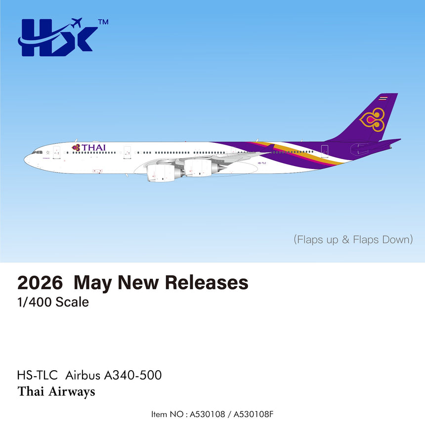 HX Models Thai Airways Airbus A340-500 HS-TLC 1/400