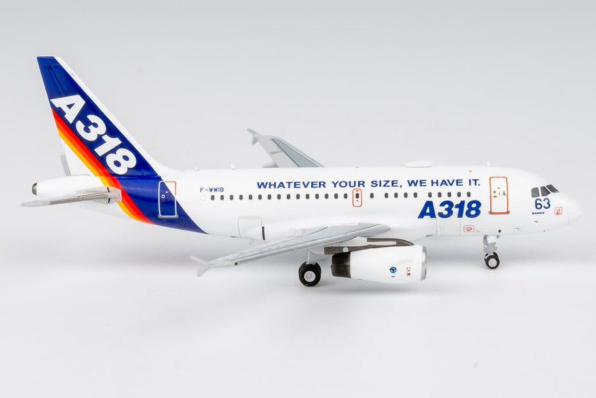 NG Models Airbus Industrie Airbus A318-100 F-WWIB with "What Ever Your Size, We Have It." titles 1/400 Aircraft Scale Model