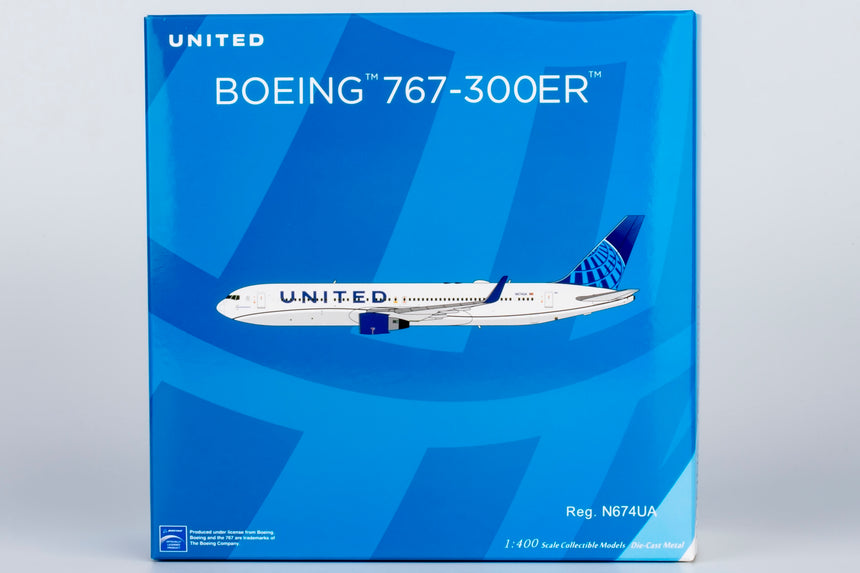 NG Models United Airlines Boeing B767-300ER/w N674UA Blue Evolution c/s 1/400 Aircraft Scale Model
