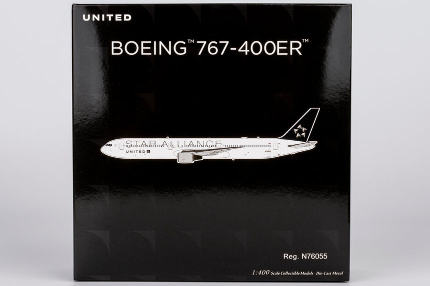 NG Models United Airlines (Star Alliance livery) Boeing 767-400ER N76055 1/400 Aircraft Scale Model