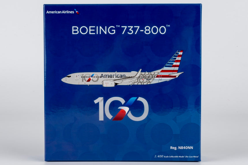 NG Models American Airlines Boeing 737-800 N840NN (100th Anniversary) 1/400 Aircraft Scale Model