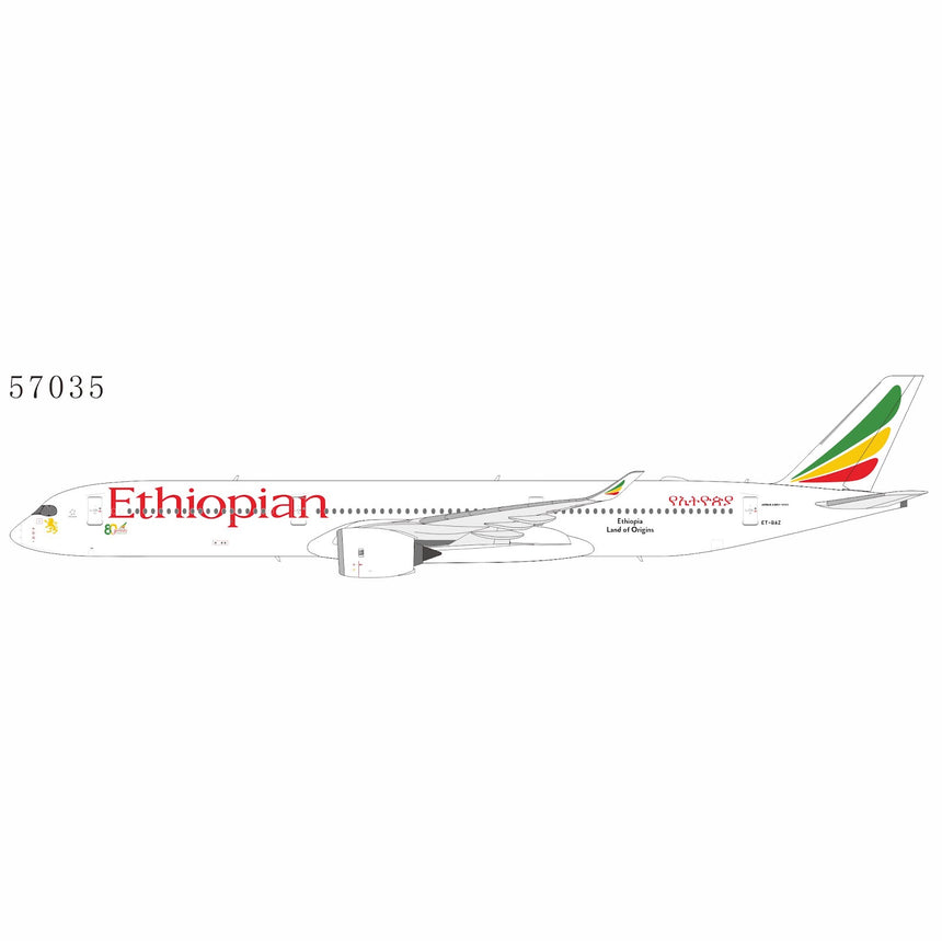 NG Models Ethiopian Airlines Airbus A350-1000 ET-BAZ (with 80th anniversary stickers) 1/400 Aircraft Scale Model