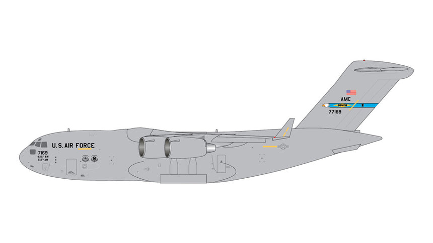 GeminiJets USAF Boeing C-17 Globemaster III 07-7169 Dover Air Force Base 1/400 Aircraft Scale Model