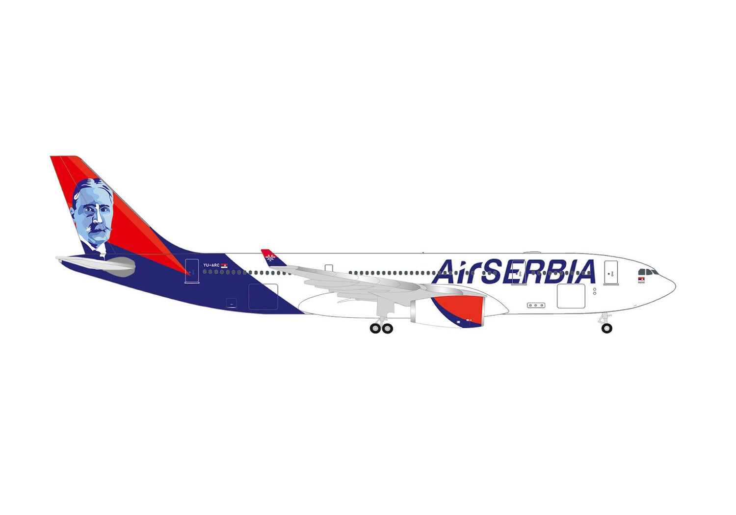 Herpa Air Serbia Airbus A330-200 – "Mihajlo Pupin" 1/500 Aircraft Scale Model