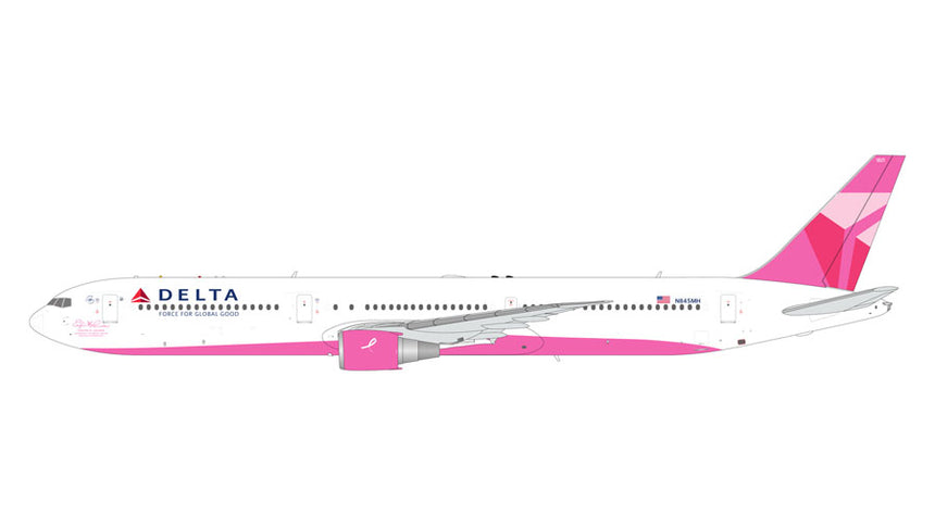 GeminiJets Delta Air Lines Boeing B767-400ER N845MH Breast Cancer Research Foundation 1/200 Aircraft Scale Model