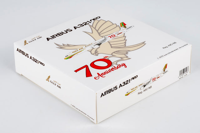 NG Models Gulf Air Airbus A321neo A9C-NB (70th Anniversary livery) 1/400 Aircraft Scale Model