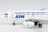 NG Models Airbus Industrie Airbus A318-100 F-WWIB with "What Ever Your Size, We Have It." titles 1/400 Aircraft Scale Model