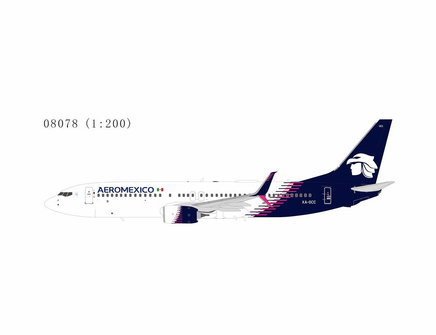 NG Models Aeromexico (new paint with scimitar winglets) Boeing 737-800 XA-OCC 1/200 Aircraft Scale Model