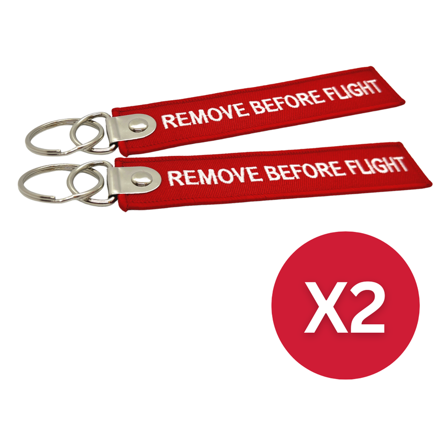 The 'Remove Before Flight' Keychain Pack of 2 or 5