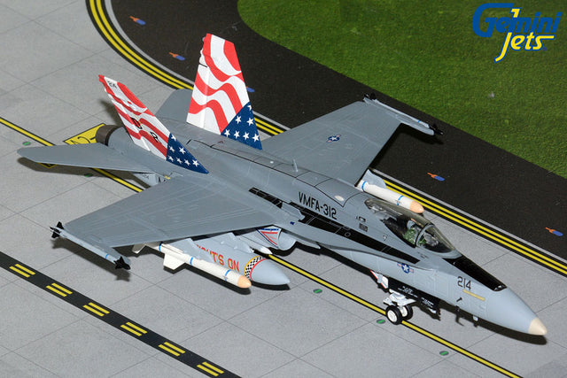 GeminiJets USMC F/A-18C 165214 VMFA-312 US Flag Design 1/72 Aircraft Scale Model