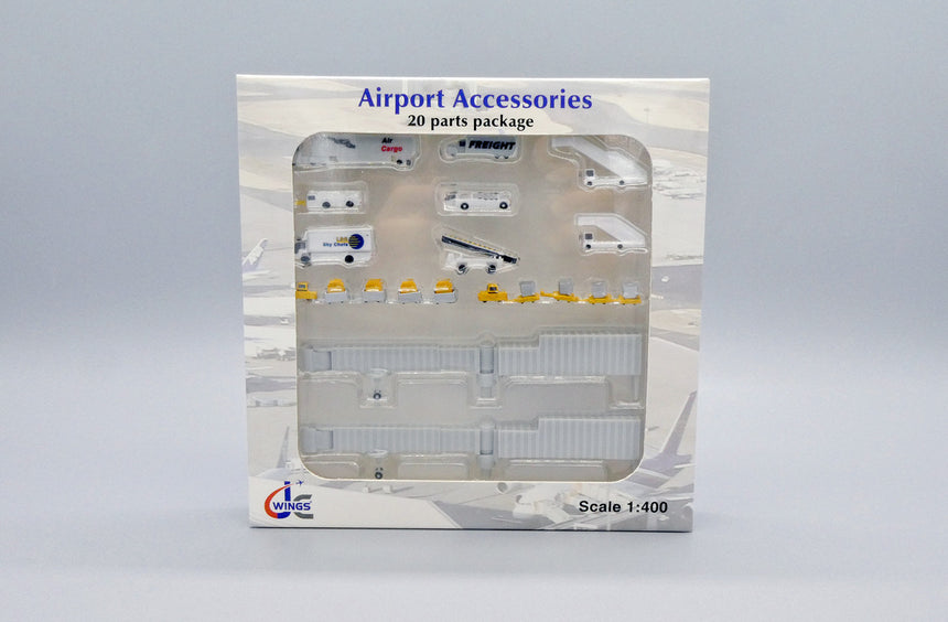 JC Wings Airport Accessories Pack of 20 Parts 1/400 Aircraft Scale Model