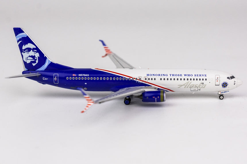 GeminiJets Alaska Airlines Boeing 737-800 N570AS ‘ Honoring Those Who Serve’ 1/400 GJASA2122