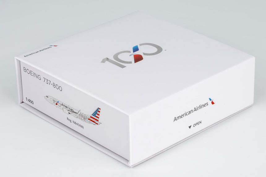 NG Models American Airlines Boeing 737-800 N840NN (100th Anniversary) Ultimate 1/400 Aircraft Scale Model