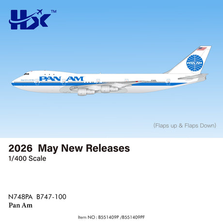 HX Models Pan Am Boeing 747-100 Clipper Crest of the Wave N748PA 1/400
