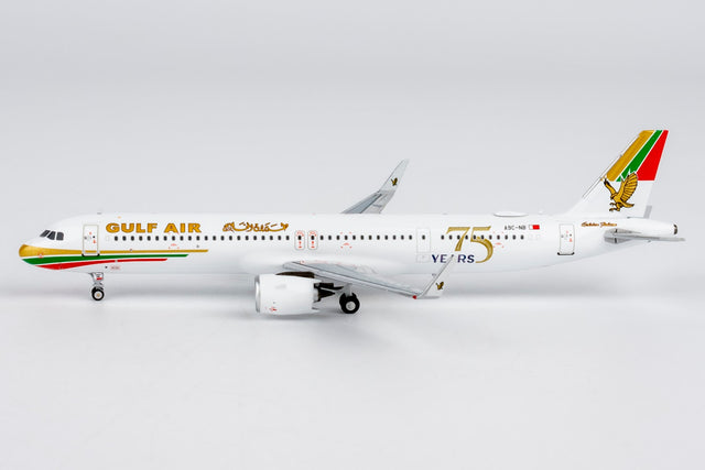 NG Models Gulf Air Airbus A321neo A9C-NB (75th Anniversary livery) 1/400 Aircraft Scale Model