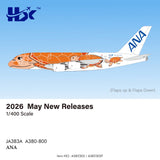 HX Models ANA Airbus A380 JA383A Flaps Down Flying Honu-Lani Orange Turtle 1/400