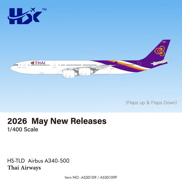 HX Models Thai Airways Airbus A340-500 HS-TLD 1/400