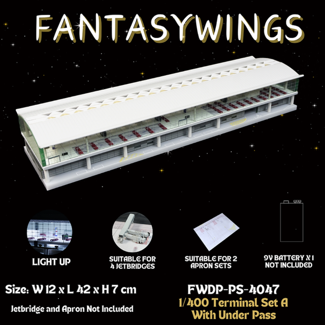 Fantasy Wings Airport Terminal Set A with underpass tunnel 1/400 Scale Model Accessory