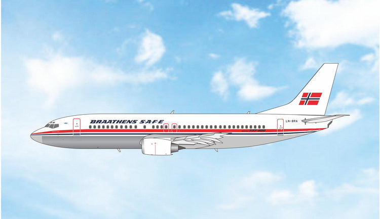 Phoenix Braathens SAFE Boeing B737-400 LN-BRA Polish 1/400 Aircraft Scale Model