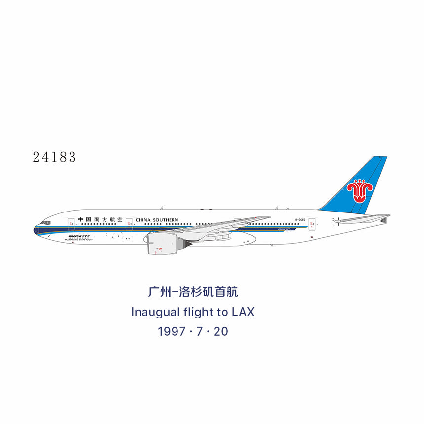 NG Models China Southern Airlines ETOPS - 越太平洋延程飞行 Boeing 777-200ER B-2056 1/400 Aircraft Scale Model