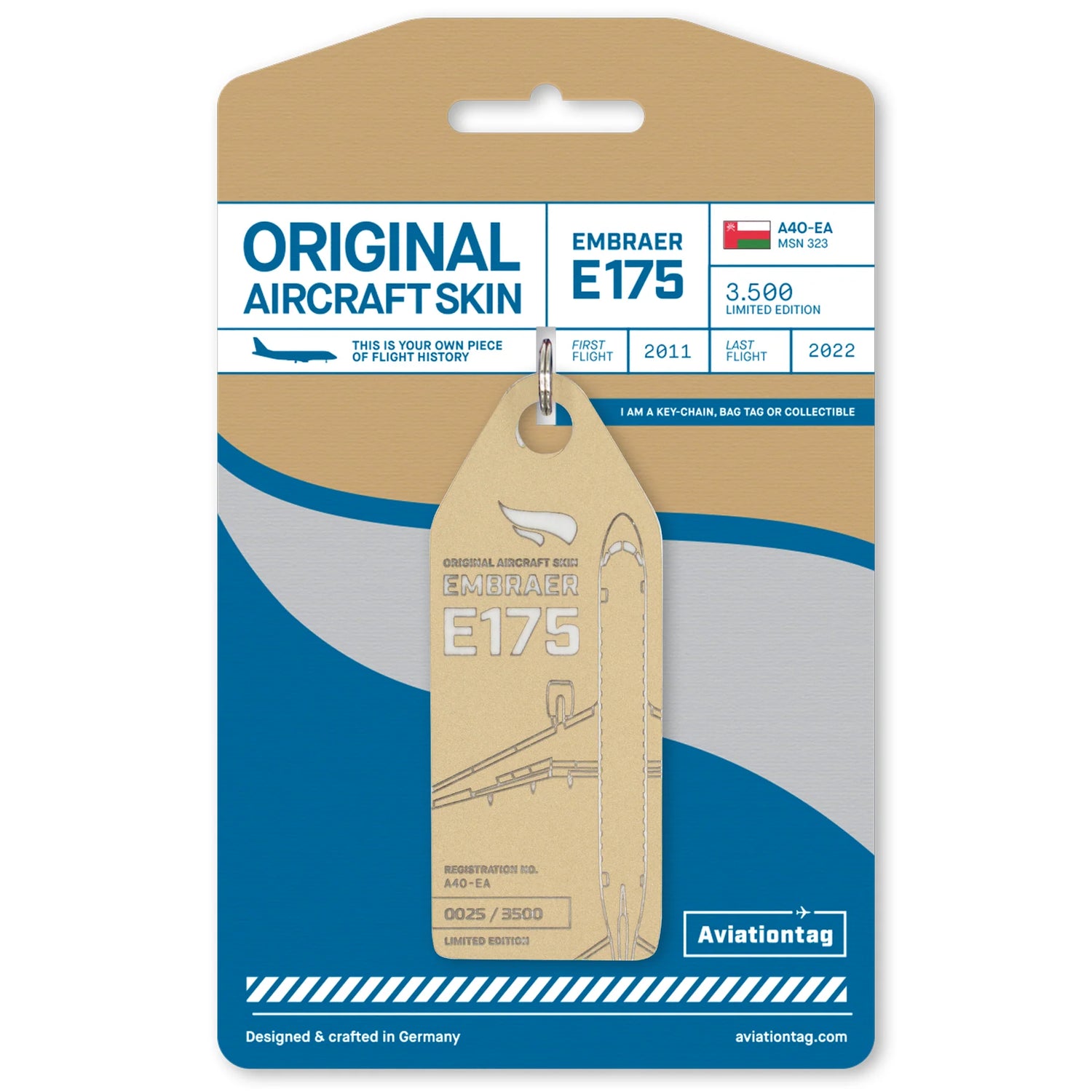 AviationTag Oman Air Embraer E175 - A4O-EA Gold