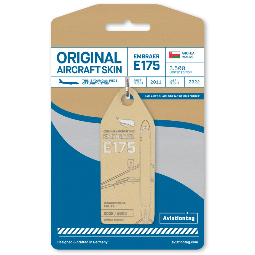 AviationTag Oman Air Embraer E175 - A4O-EA Gold