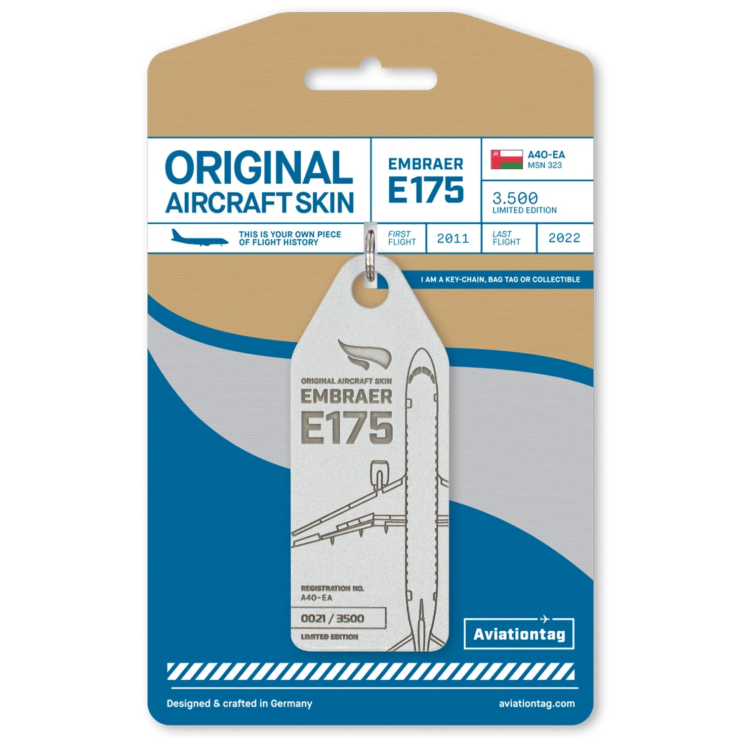 AviationTag Oman Air Embraer E175 - A4O-EA Silver