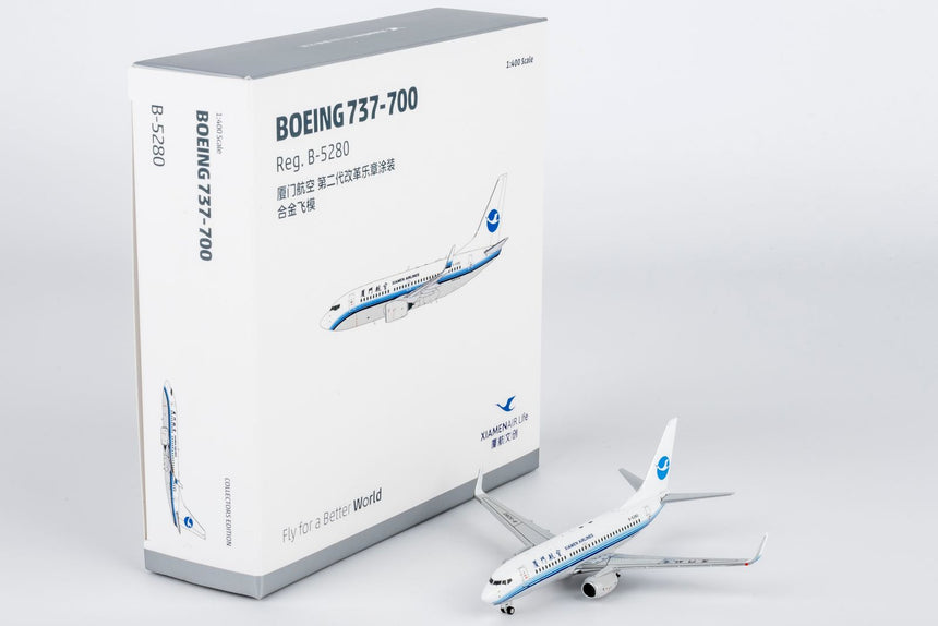 NG Models Xiamen Airlines (revised old colors 第二代改革乐章) Boeing 737-700/w B-5280 1/400 Aircraft Scale Model