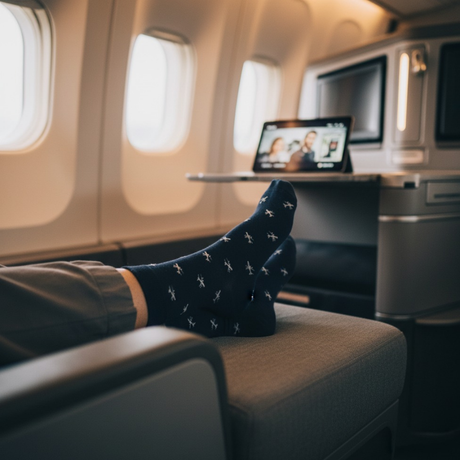 Funny Plane Socks - Funny Aeroplane Gift - 1 Pair, Size 8-11 UK and 42-46 EU