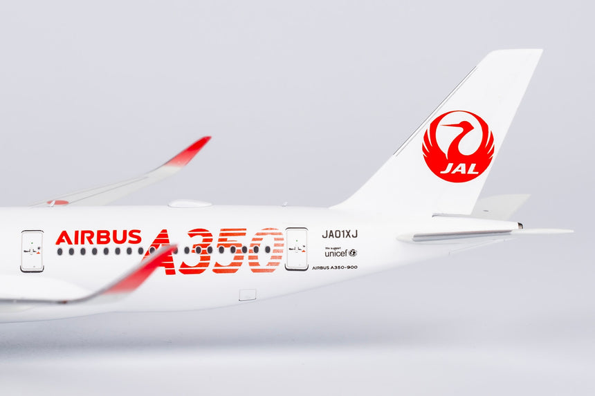 NG Models Japan Airlines (JAL) (Red "AIRBUS A350" Titles) Airbus A350-900 JA01XJ 1/400 Scale