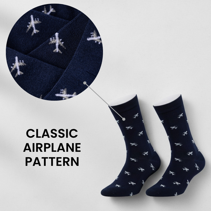 Funny Plane Socks - Funny Aeroplane Gift - 1 Pair, Size 8-11 UK and 42-46 EU