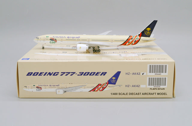 JC Wings Saudia Boeing 777-300ER HZ-AK42 'G20 Livery' 1/400 Aircraft Scale Model