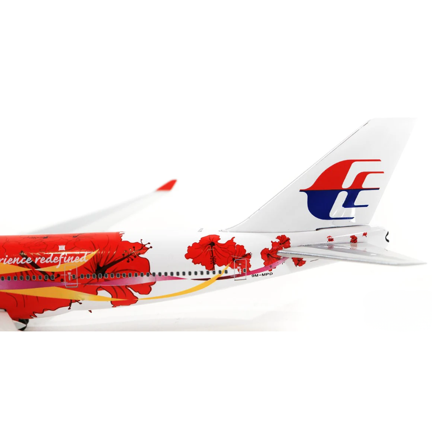 Phoenix Malaysian Airlines Boeing 747-400 Hibiscus Livery 9M-MPD 1/400 Aircraft Scale Model