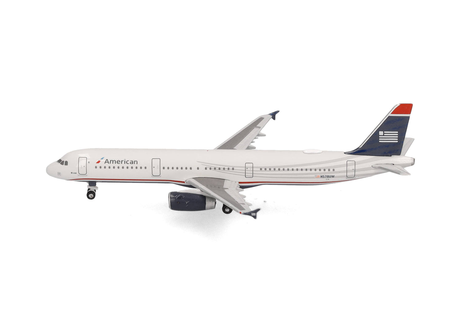 Herpa American Airlines Airbus A321 - US Airways Heritage livery – N578UW 1/500 Aircraft Scale Model