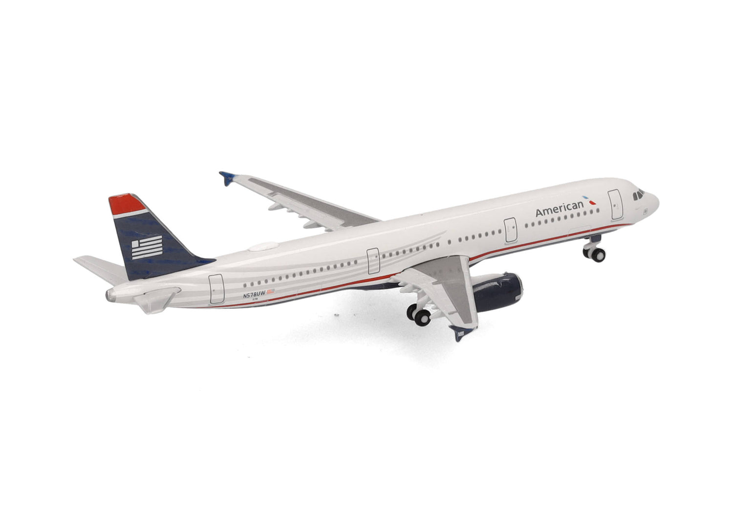 Herpa American Airlines Airbus A321 - US Airways Heritage livery – N578UW 1/500 Aircraft Scale Model