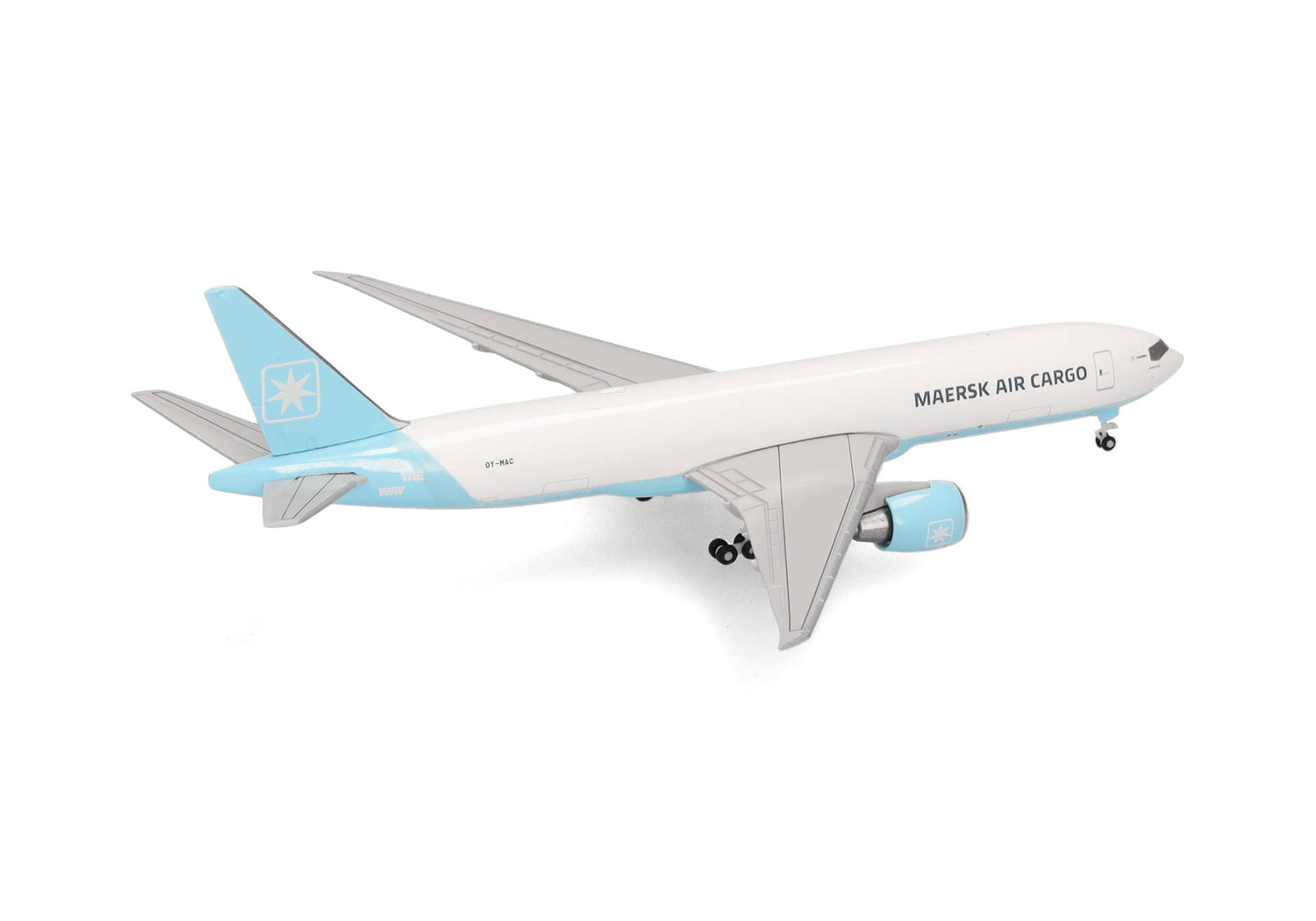 Herpa Maersk Air Cargo Boeing 777F – OY-MAC "Maersk Swan" 1/500 Aircraft Scale Model