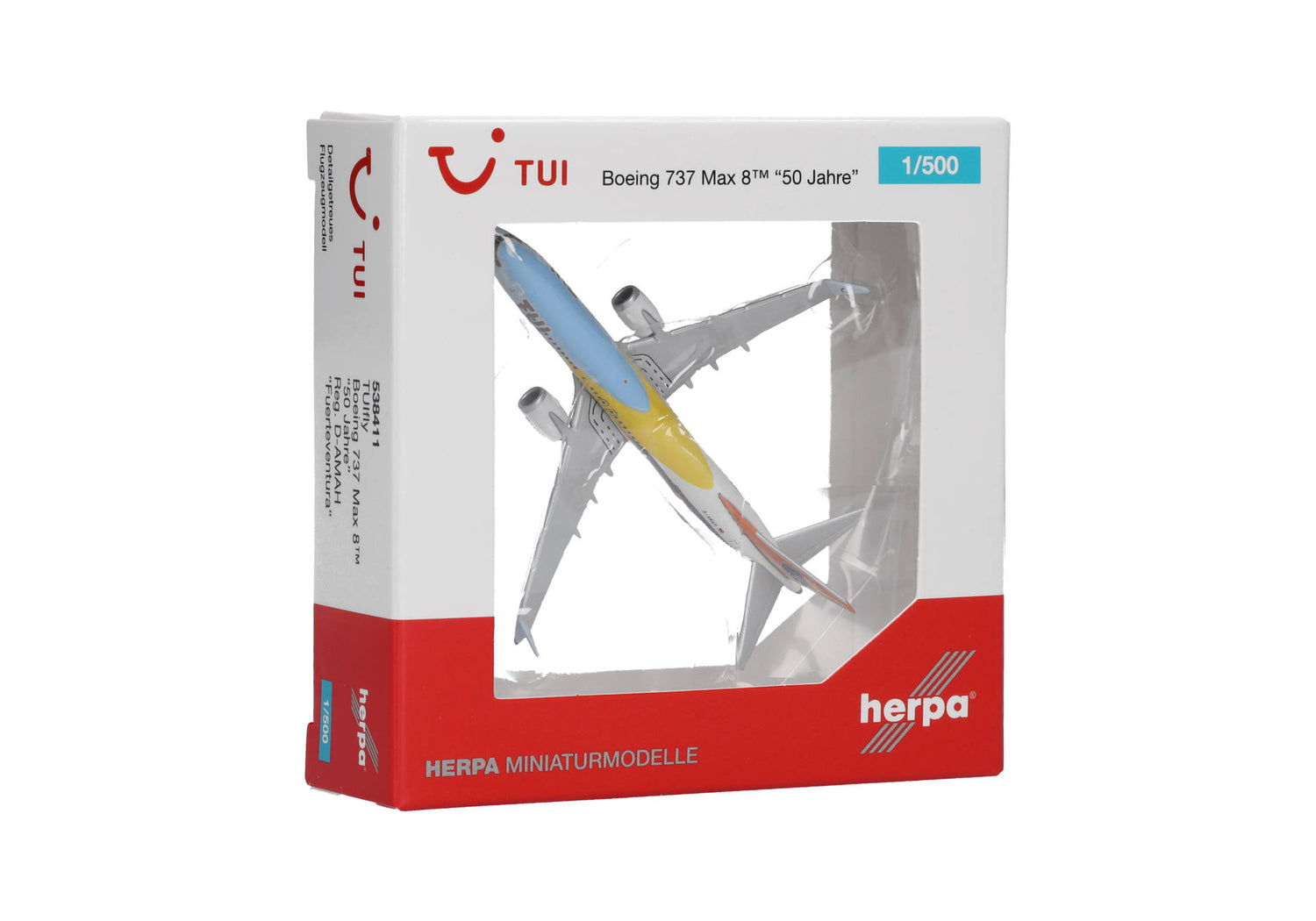 Herpa TUIfly Boeing 737 Max 8 "50 years" - D-AMAH "Fuerteventura" 1/500 Scale