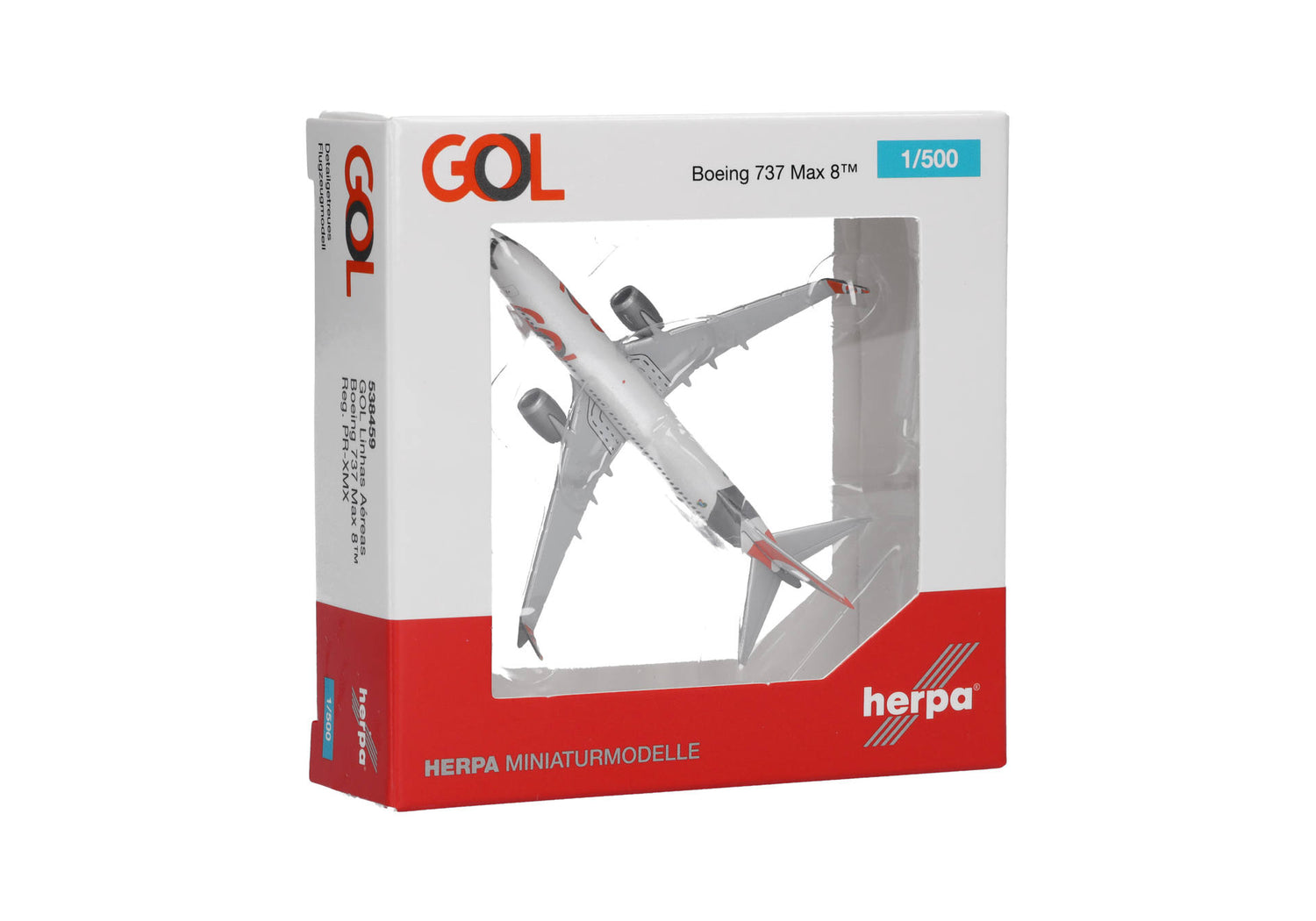 Herpa GOL Linhas Aereas Boeing 737 Max 8 - PR-XMX 1/500 Aircraft Scale Model