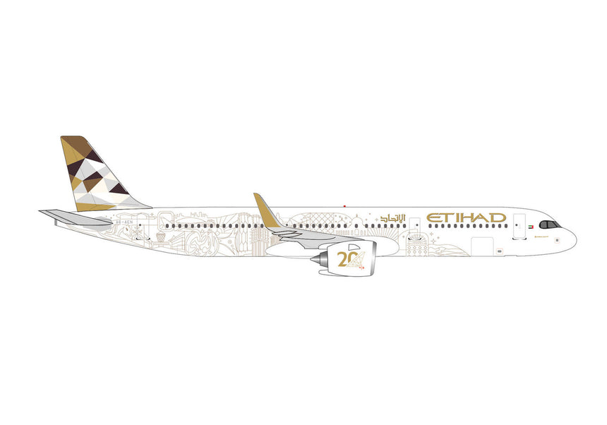 Herpa Etihad Airways Airbus A321neo - 20th Anniversary - A6-AEN 1/500 Scale