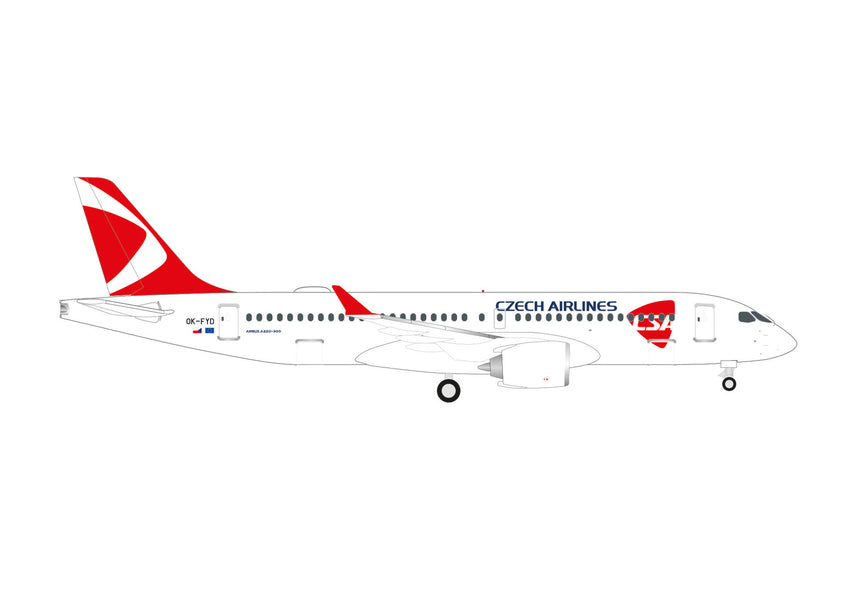 Herpa CSA Czech Airlines Airbus A220-300 – OK-FYD 1/500 Scale