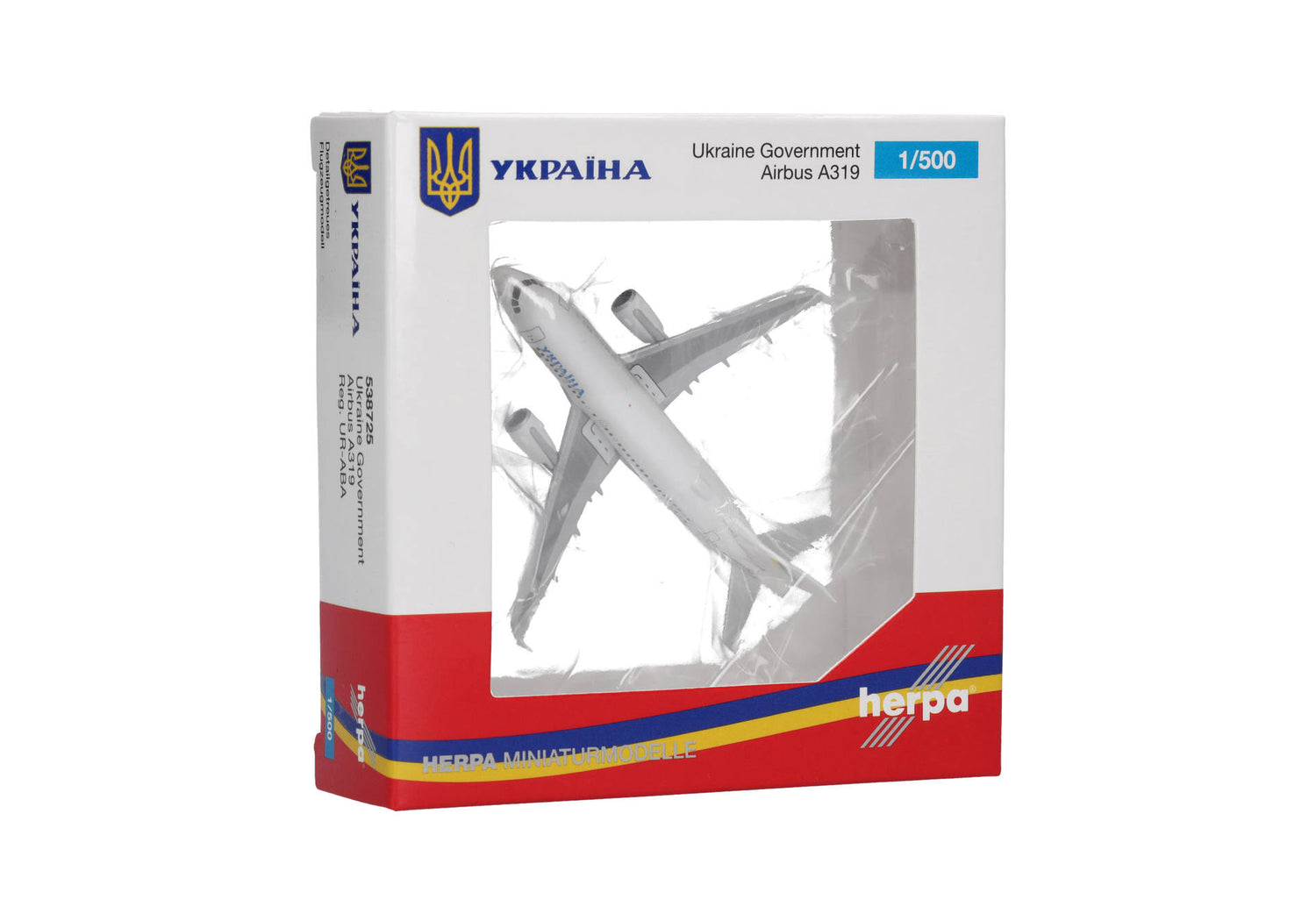 Herpa Ukraine Government Airbus A319 ACJ 1/500 Aircraft Scale Model