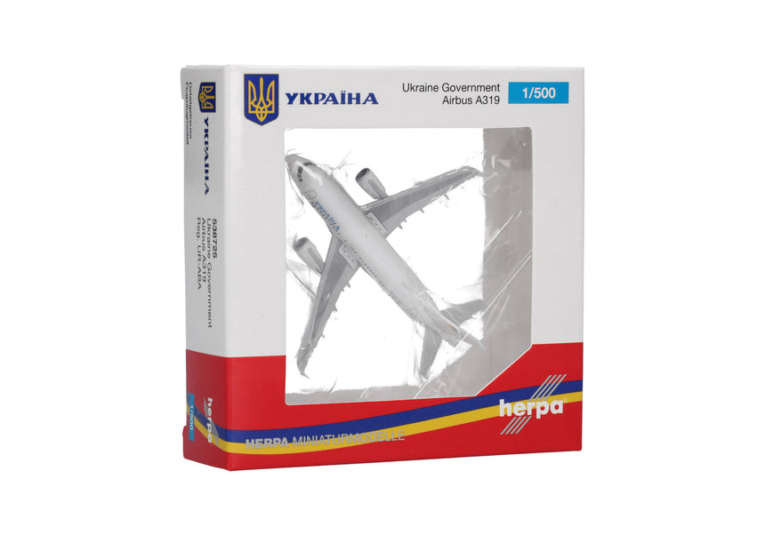 Herpa Ukraine Government Airbus A319 ACJ 1/500 Aircraft Scale Model